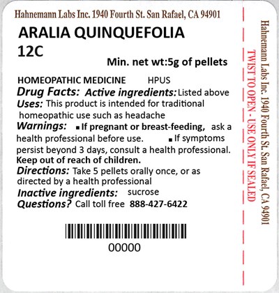 Aralia Quinquefolia 12C 5g - Aralia Quinquefolia 12C 5g